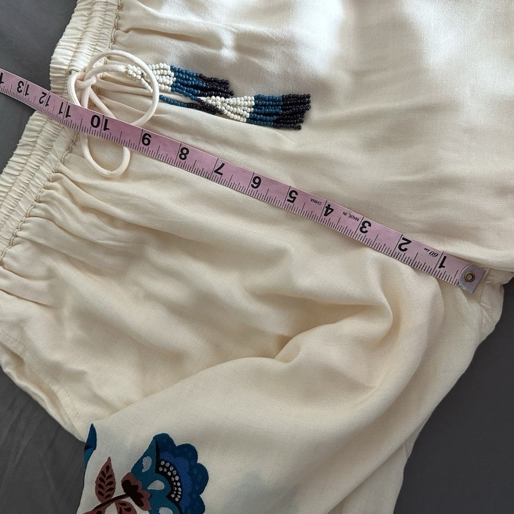 FARM RIO X Anthropologie Floral Print Martina Pants Women's S Blue Wide-Leg NWT - Picture 11 of 13